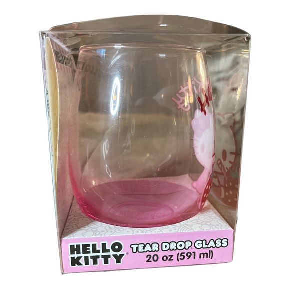 Hello Kitty Sanrio Strawberry Sip Stemless Wine Glass Tumbler Cup HTF & NEW - Picture 6 of 7